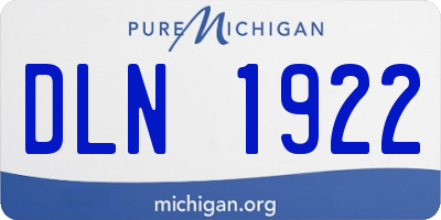 MI license plate DLN1922