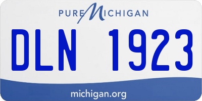 MI license plate DLN1923