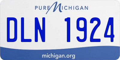 MI license plate DLN1924