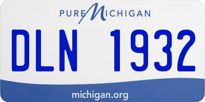 MI license plate DLN1932