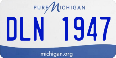 MI license plate DLN1947