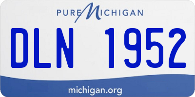 MI license plate DLN1952