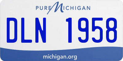 MI license plate DLN1958