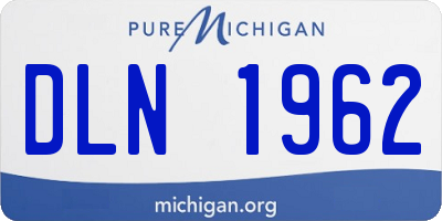 MI license plate DLN1962