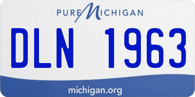 MI license plate DLN1963