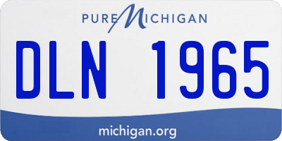 MI license plate DLN1965