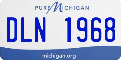 MI license plate DLN1968