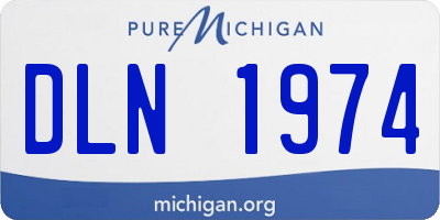 MI license plate DLN1974