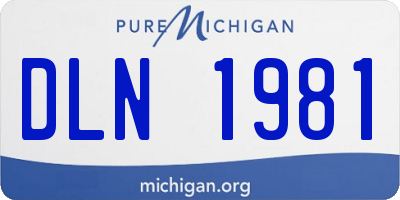 MI license plate DLN1981