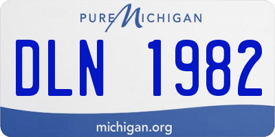 MI license plate DLN1982