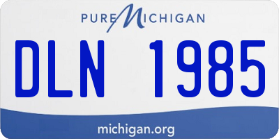 MI license plate DLN1985