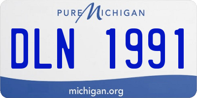 MI license plate DLN1991