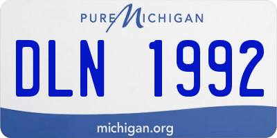 MI license plate DLN1992