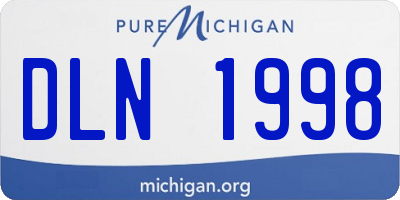 MI license plate DLN1998