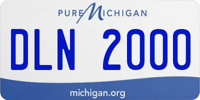 MI license plate DLN2000