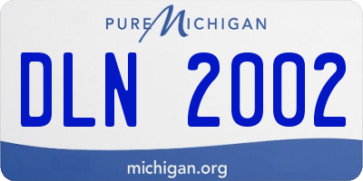 MI license plate DLN2002