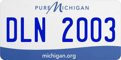 MI license plate DLN2003