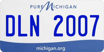 MI license plate DLN2007