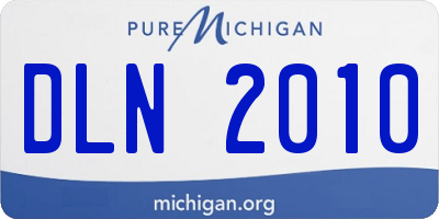 MI license plate DLN2010
