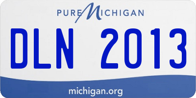 MI license plate DLN2013