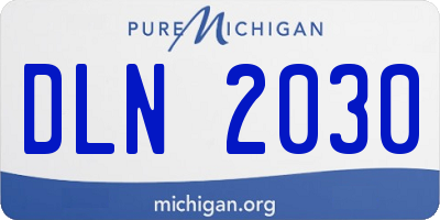 MI license plate DLN2030