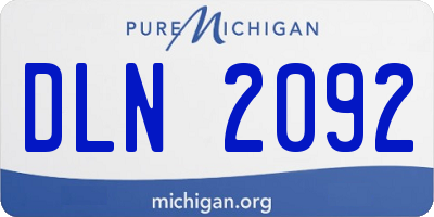 MI license plate DLN2092