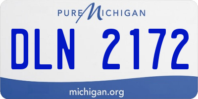 MI license plate DLN2172