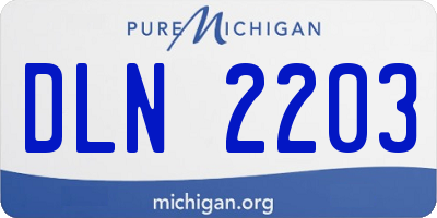 MI license plate DLN2203