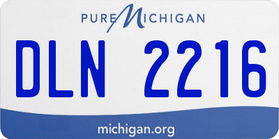 MI license plate DLN2216