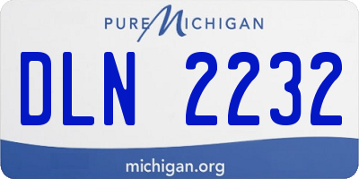 MI license plate DLN2232