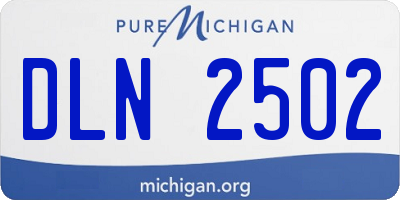 MI license plate DLN2502