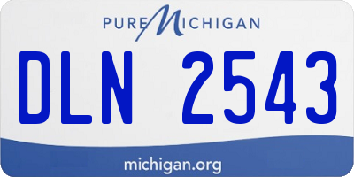 MI license plate DLN2543