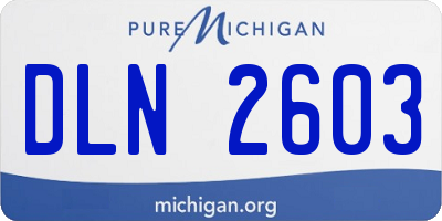 MI license plate DLN2603