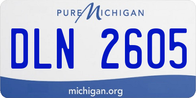 MI license plate DLN2605