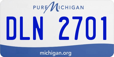 MI license plate DLN2701