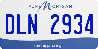 MI license plate DLN2934