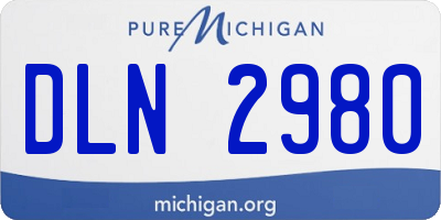 MI license plate DLN2980