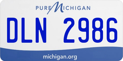 MI license plate DLN2986