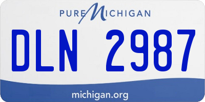 MI license plate DLN2987
