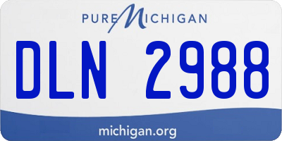 MI license plate DLN2988