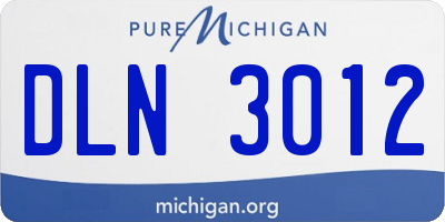 MI license plate DLN3012