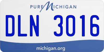 MI license plate DLN3016