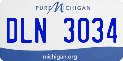 MI license plate DLN3034