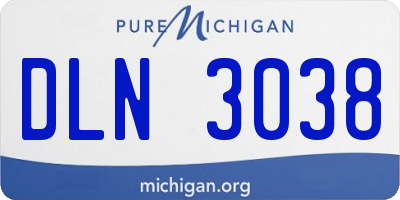 MI license plate DLN3038