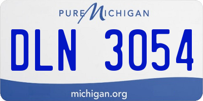 MI license plate DLN3054