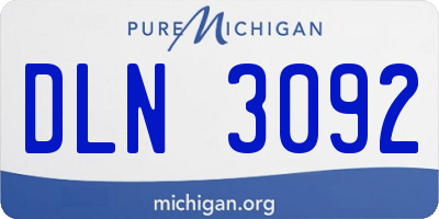 MI license plate DLN3092