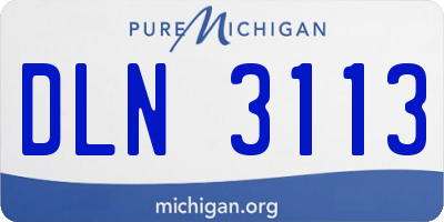 MI license plate DLN3113