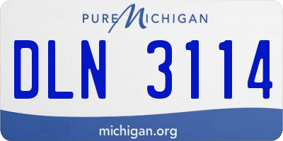 MI license plate DLN3114