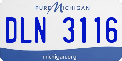 MI license plate DLN3116