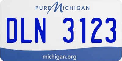MI license plate DLN3123